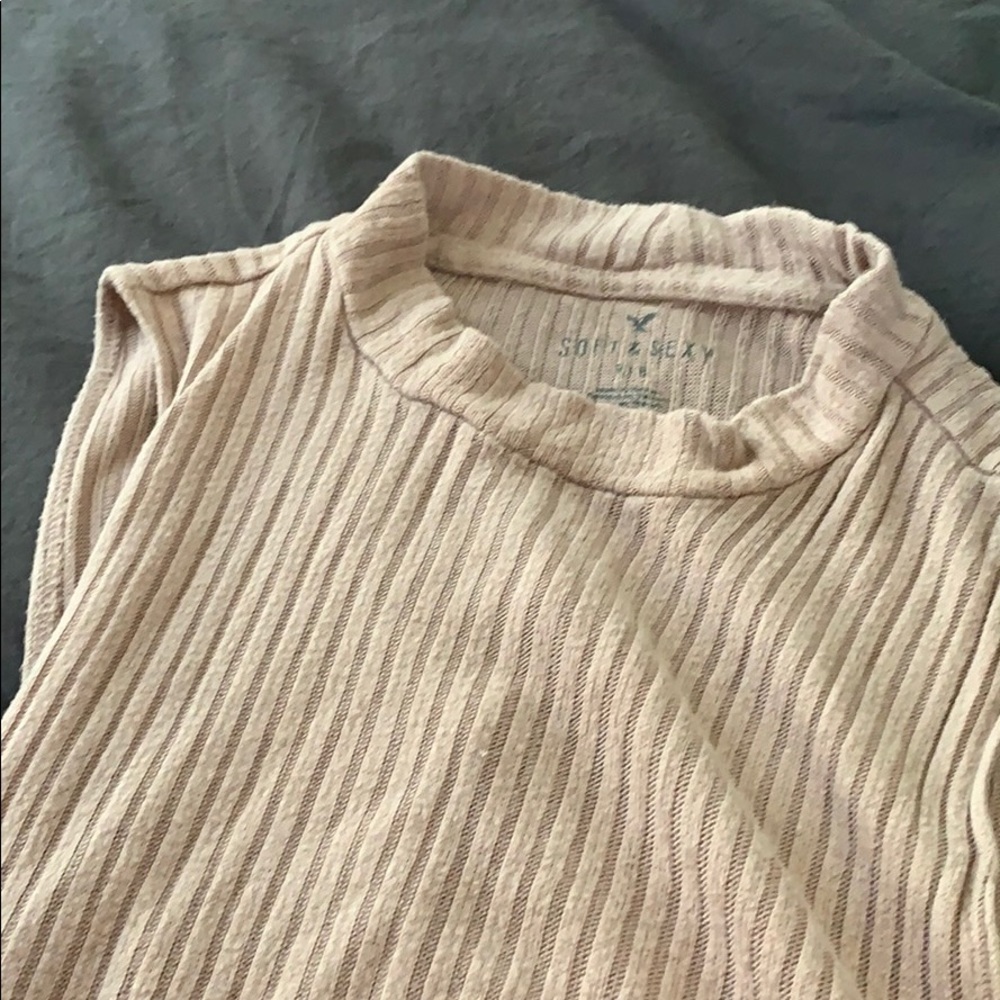 AEO Blush Pink Ribbed Mock Tank top - XL